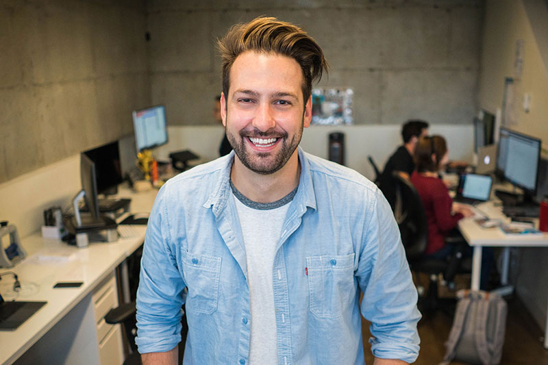 Smiling man in an office